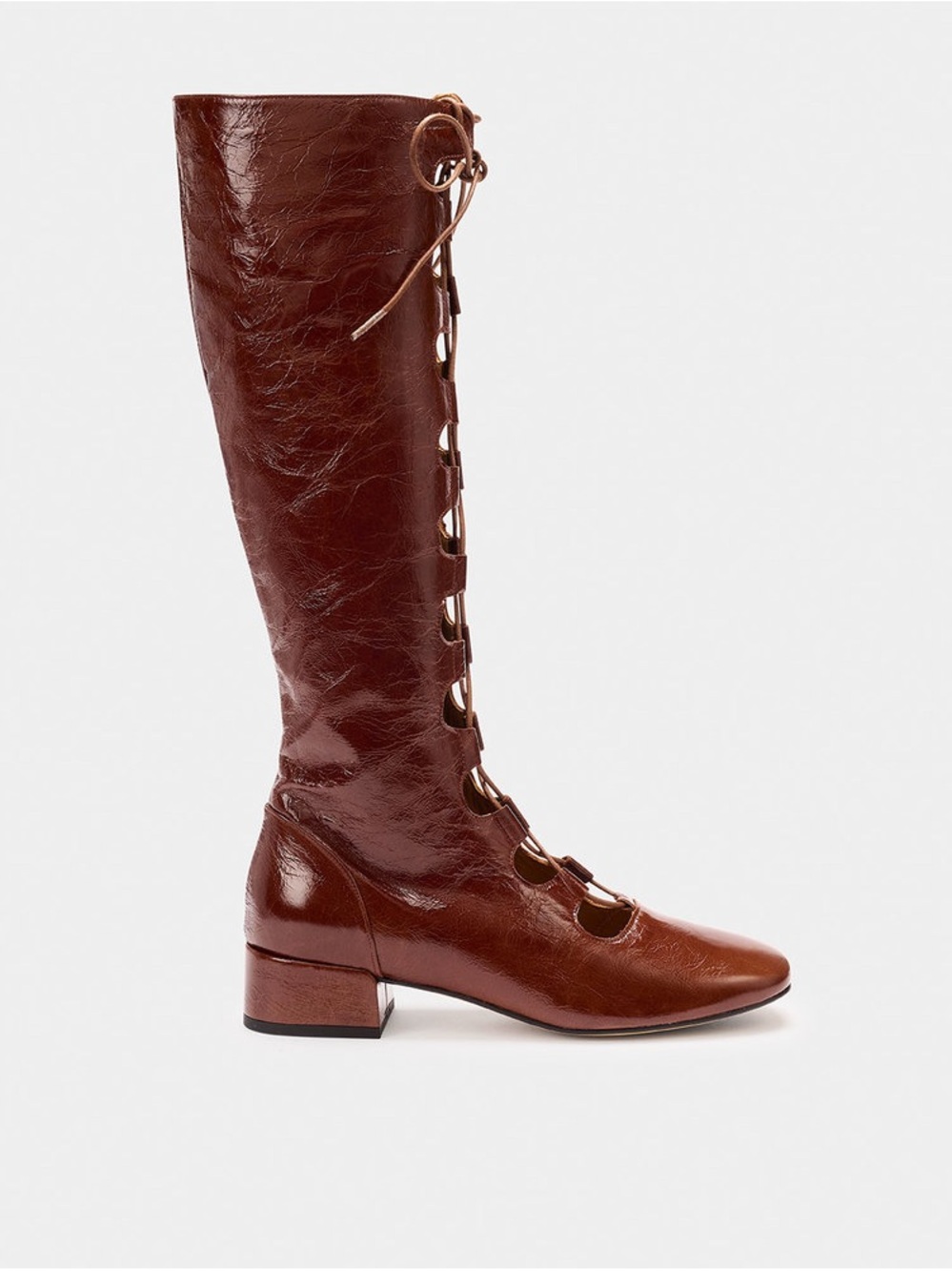 Naguisa Lucy Brown Gloss Boots